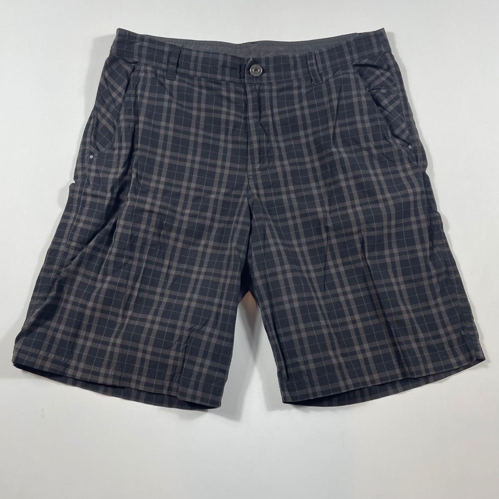Lululemon Commission Shorts Mens 36x10 Plaid‎ Stretch Performance Gray LM7406S